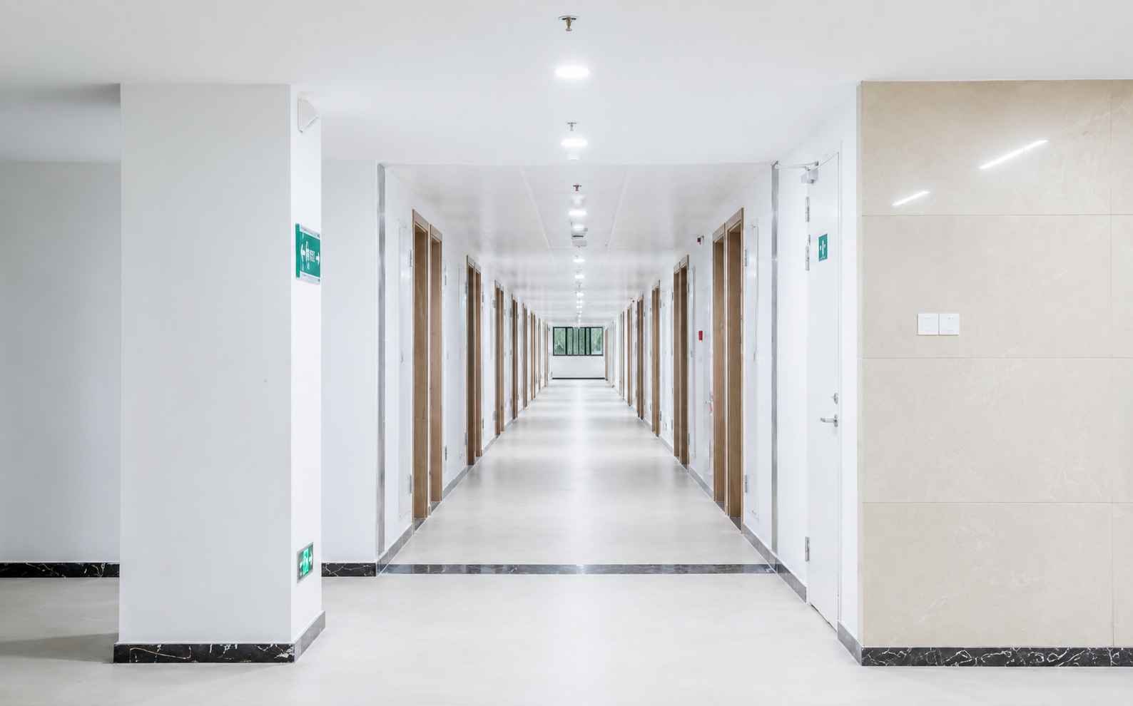 Modern hospital corridor